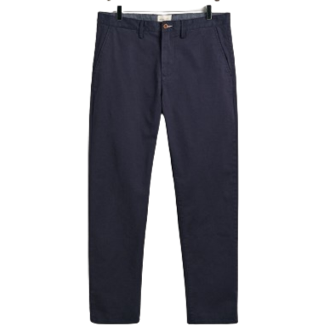 GANT Herr vanlig twill chinos klassiska byxor, marinblå, standard, marinblå, 40W x 32L