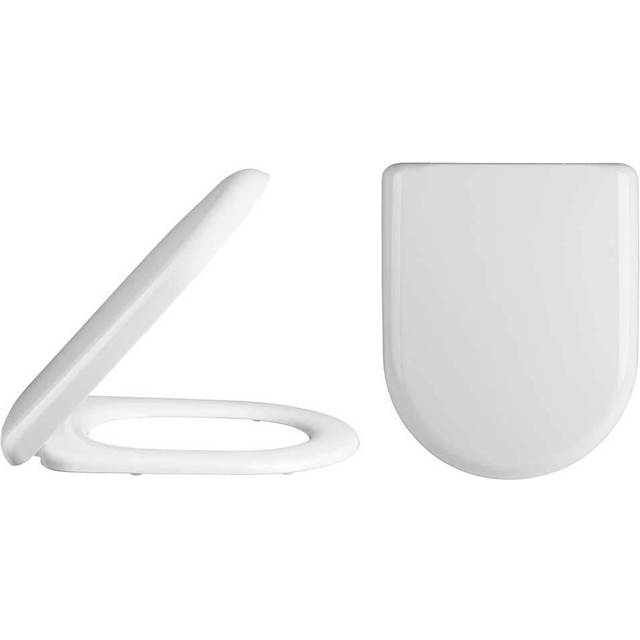 Nuie D Shaped Soft Close Toilet Seat - White, White