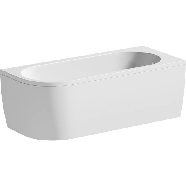 Ceramica J Shaped 1700x725mm Shower Bath & Shower Screen RH