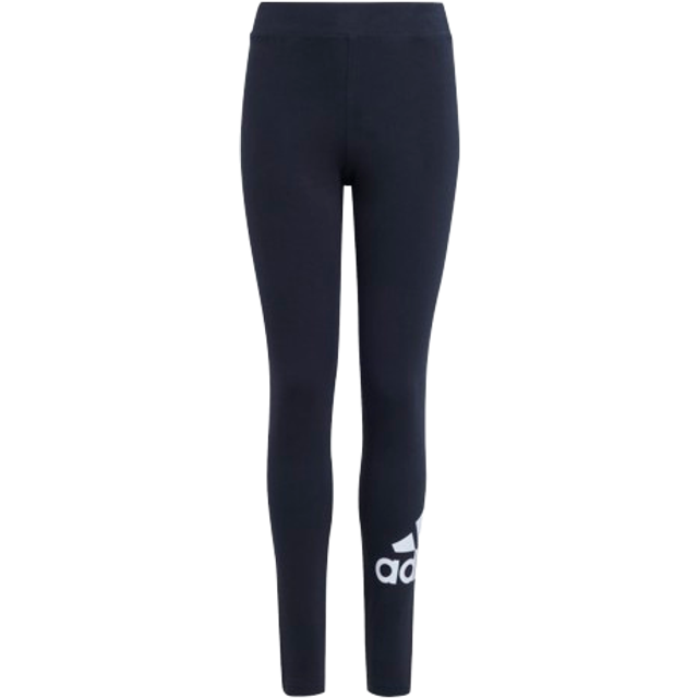 Essentials 3-Stripes Cotton Leggings - Black / White - 7-8Y