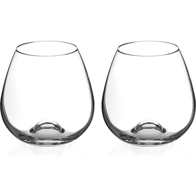 DIAMANTE Stemless Wine Glasses Pair Ã¢AurisÃ¢ Ã¢ Undecorated Crystal Wine Glasses with no stem, stemless Gin Glasses Ã¢ Box of 2