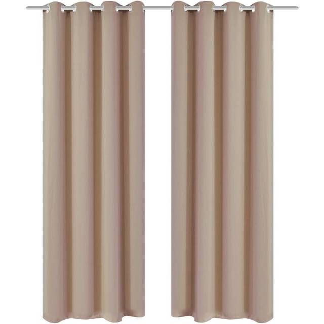 vidaXL Blackout Curtains 2 pcs with Metal Eyelets 135x175 cm Cream