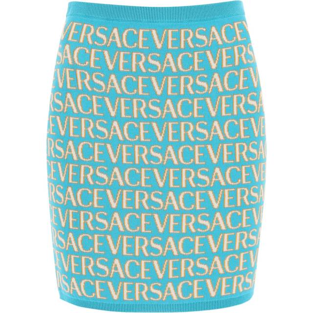 Versace, Kjol, Dam, S, Metallic Pinafore Kjolar - blue (S)