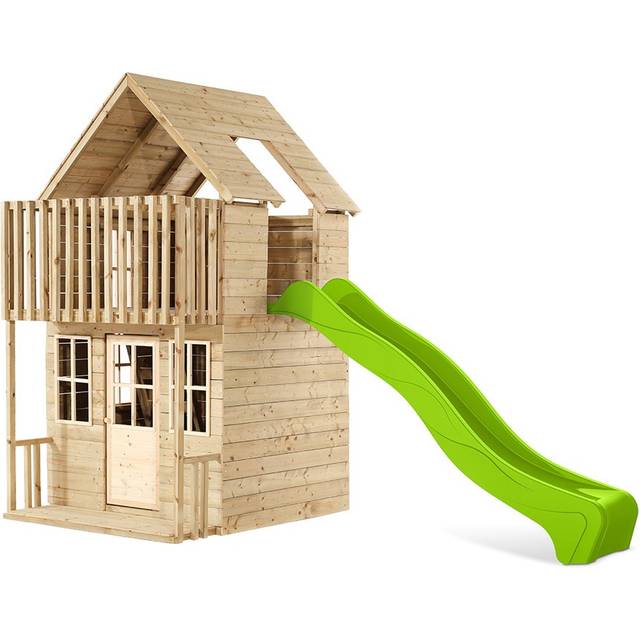 Tp Skye Wooden Playhouse &Amp; Slide - One Colour