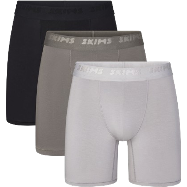 SKIMS Mens 5" Boxer Brief 3-Pack | Grey | XL | SKIMS Stretch - Gunmetal