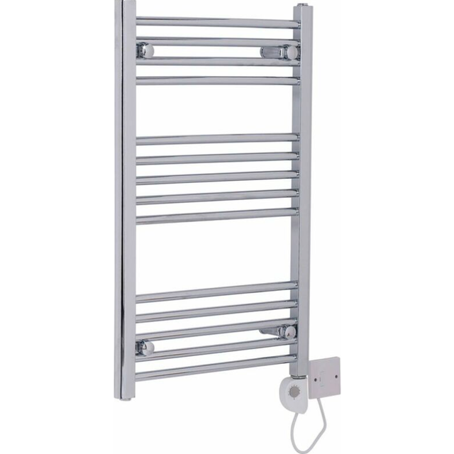 WarmeHaus Straight Electric Heated Towel Rail Pre-filled Thermostatic Bathroom Towel Radiator Chrome 800x500mm 150W
