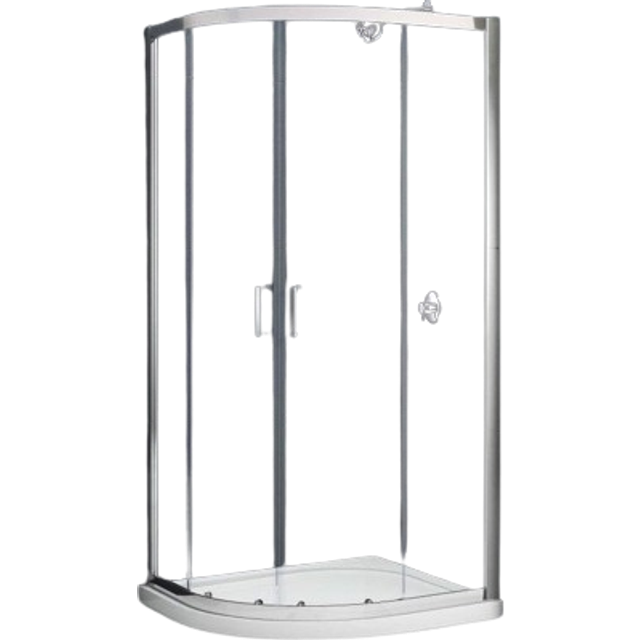 Merlyn NIX Sliding 2 Door Quadrant Shower Enclosure 800 x 800mm in Chrome Toughened Safety Glass