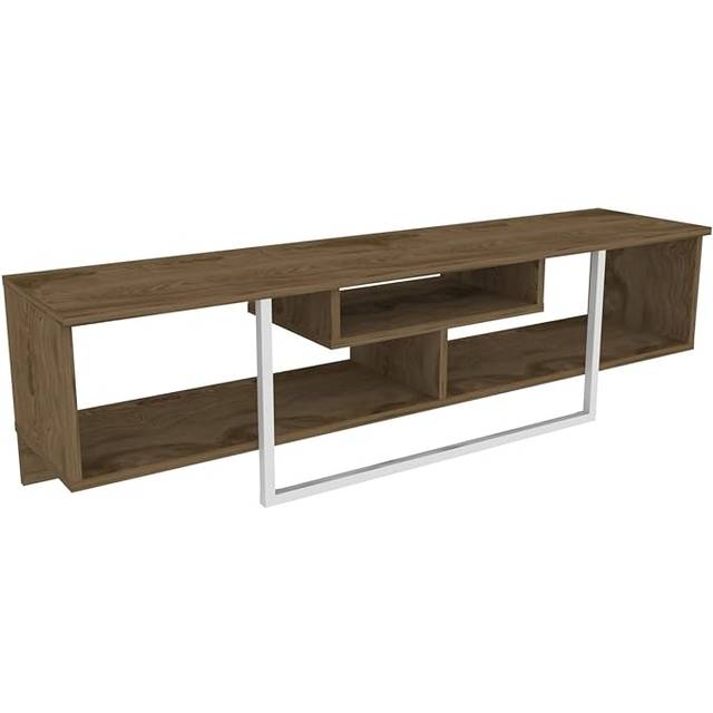 Decorotika Asal 150 Cm Wide Modern Tv Unit For Tvs Up To 63" - Oud Oak And White, Multi
