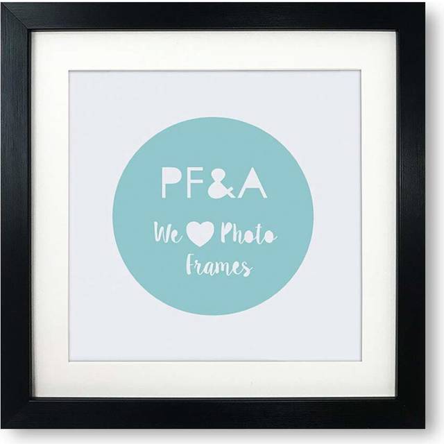 10x10 For 8x8 Photo - GLASS Window - Black Modern Oxford Premium Square Photo Frame With Soft Cream Mount