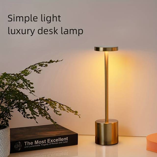 (Champagne Gold) Bedside Table Lamp, Creative Decorative Table Lamp, Vintage And Minimalist Artistic Design, Perfect For Bedside Lighting