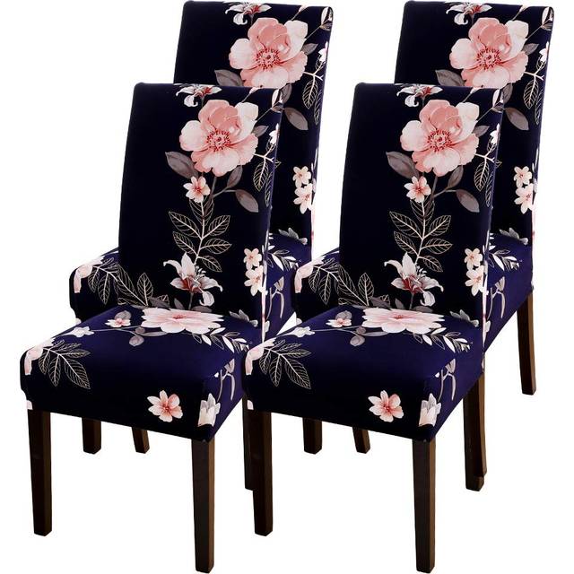 SearchI Dining Room Chair Covers Slipcovers Set of 4  Spandex Super Fit Stretch Removable Washable Kitchen Parsons Chair Covers Protector for Dining R