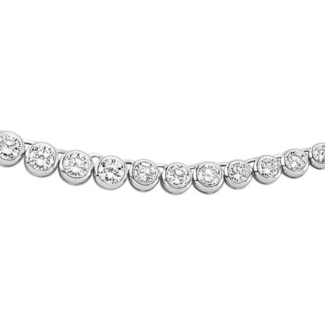 Jewelco London Ladies Sterling Silver Cubic Zirconia Graduated Eternity Tennis Necklace 6mm 16 inch - GVK094