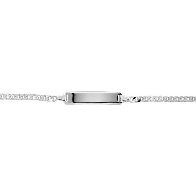 Jewelco London Ladies Sterling Silver Curb Link ID Identity Bracelet 6mm 7.5 inch - ID14