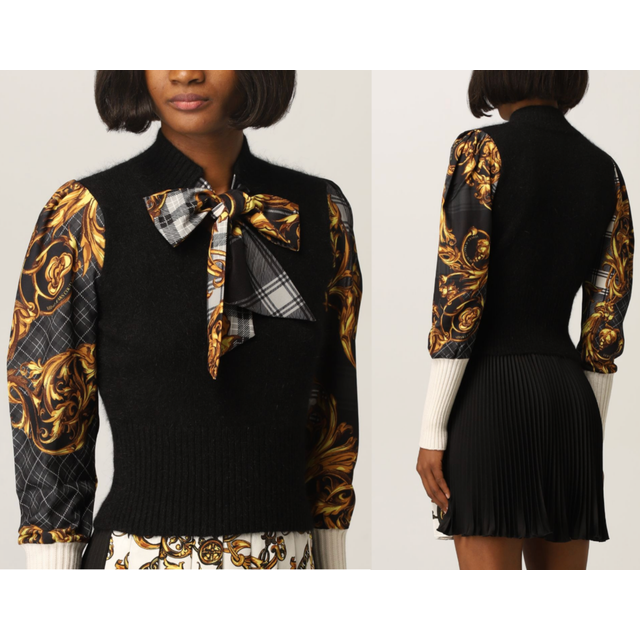 Versace jeans couture scarf sweater knitted sweater jumper cardigan jumper l