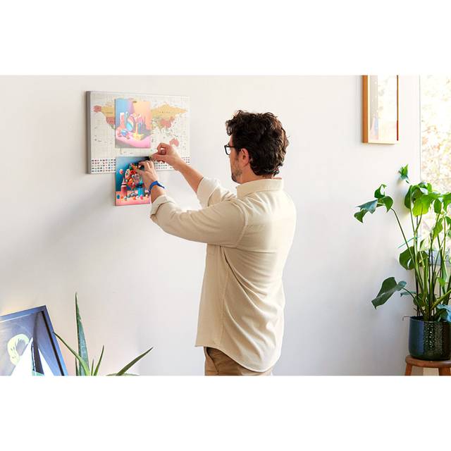 Maalik Wall Mounted Cork Board - Orange (40cm H X 60cm W X 2.5cm D)