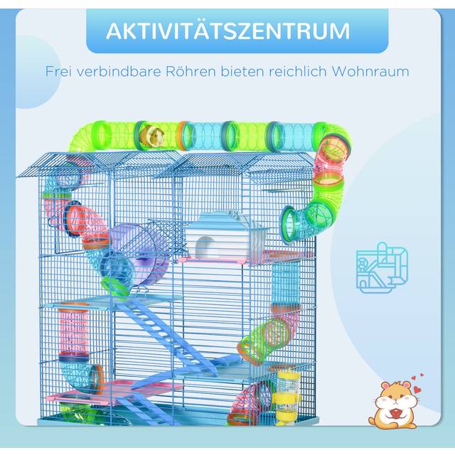 Pattie Small Animal Cage with Water Bottle (59cm H X 47cm W X 30cm D)