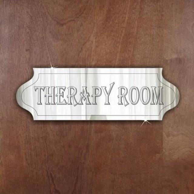 Therapy Room Decorative Sign - Silver (7.5cm H X 20cm W X 0.03cm D)