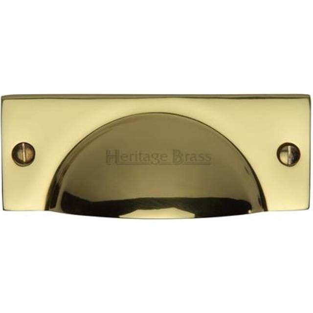 Heritage Drawer Pull Hampshire Design - Polished Brass (5.7cm H x 75cm W x 11.2cm D)