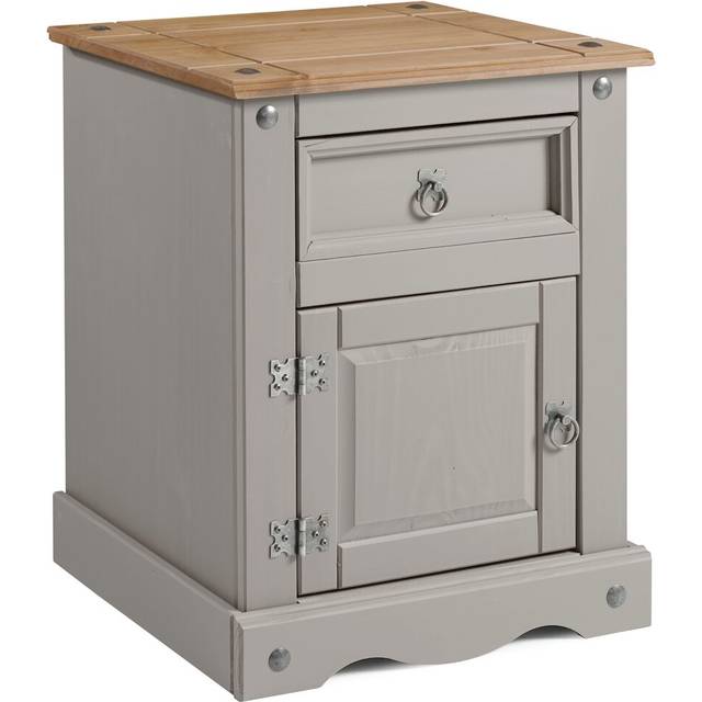 Palmea 1 Drawer Bedside Table - Grey (67cm H X 53cm W X 39cm D)