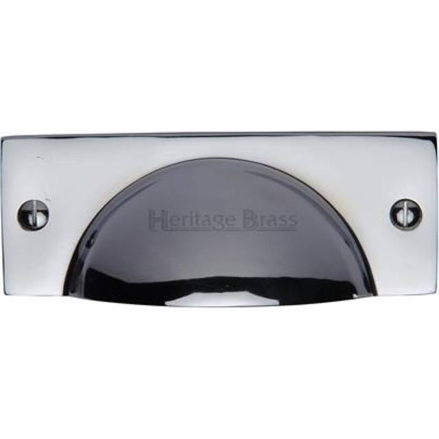 Heritage Drawer Pull Hampshire Design - Polished Chrome (5.7cm H x 75cm W x 11.2cm D)