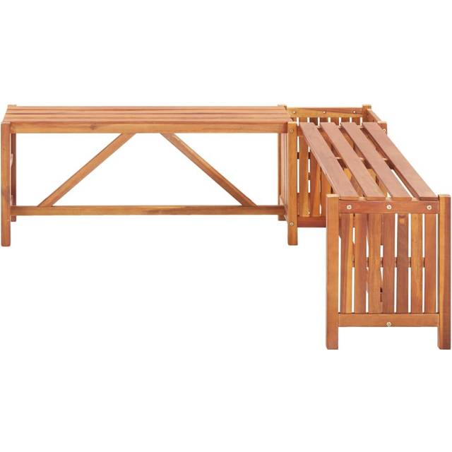 Cuffee Wooden Planter Bench - Brown (40cm H X 117cm W X 117cm D)