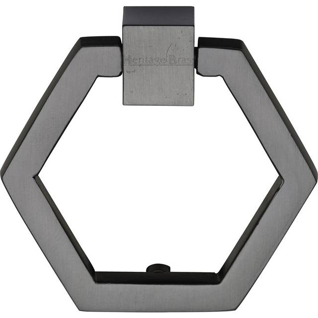 Heritage Cabinet Drop Pull Hexagon Design - Matt Bronze