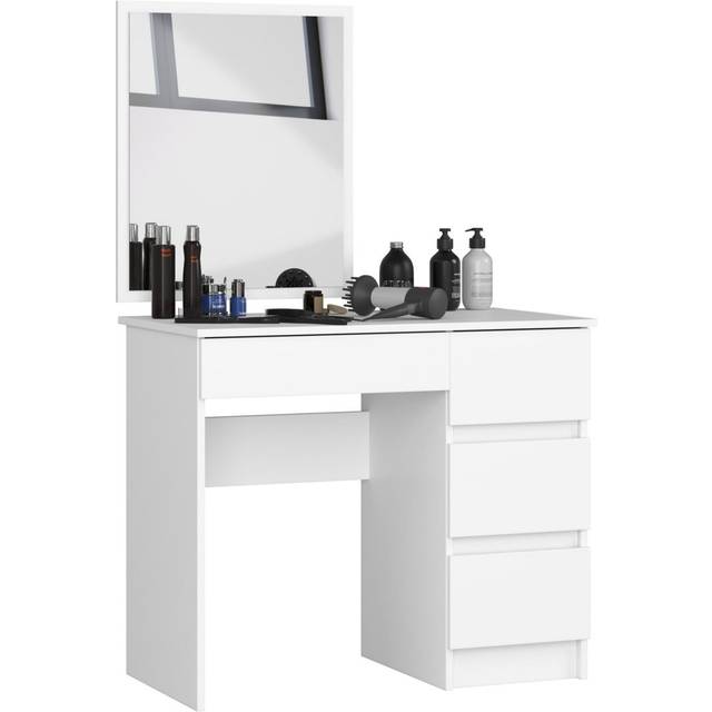 Guinto Dressing Table with Mirror - White (142cm H X 90cm W X 50cm D)