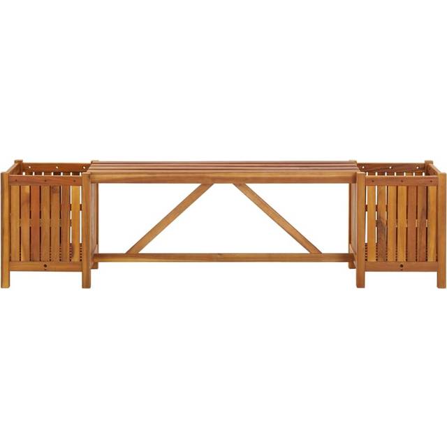 Lauro Wooden Planter Bench - Brown (40cm H X 150cm W X 30cm D)