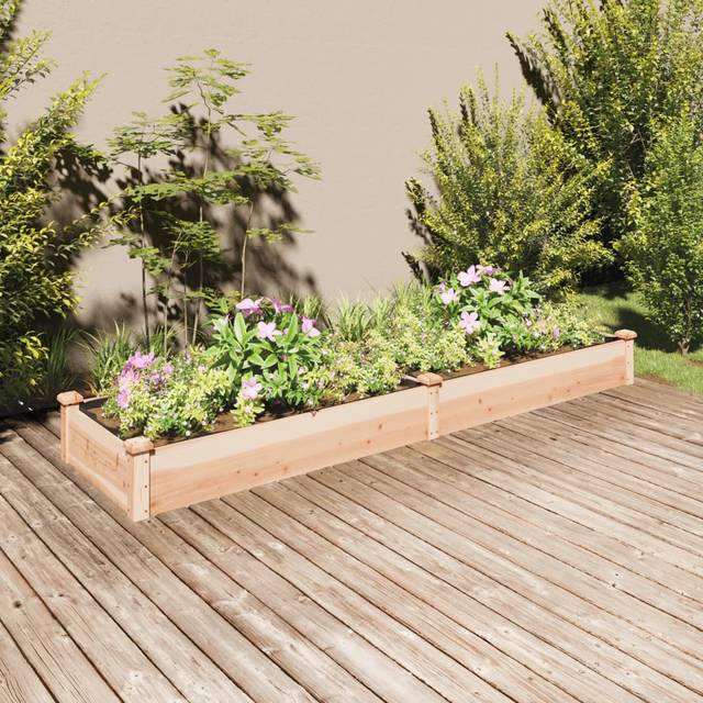 Dakota Fields Garden Raised Bed With Liner 120X60x25 Cm Solid Wood Fir - Natural Pine (25cm H x 240cm W x 60cm D)