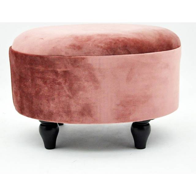 Callan 40Cm Wide Velvet Oval Footstool Ottoman - Pink (28cm H X 40cm W X 30cm D)