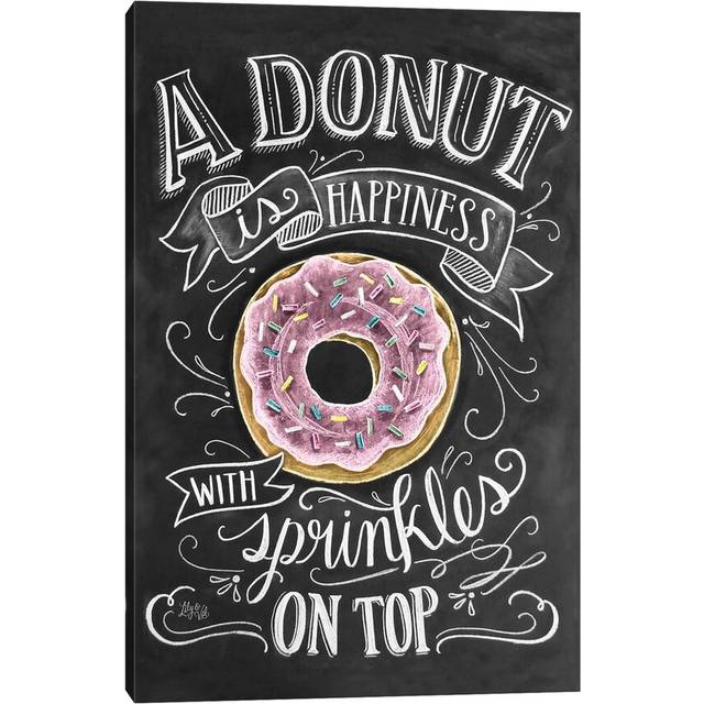 A Donut Is Happiness - Wrapped Canvas (20.32 cm H x 30.48 cm W)
