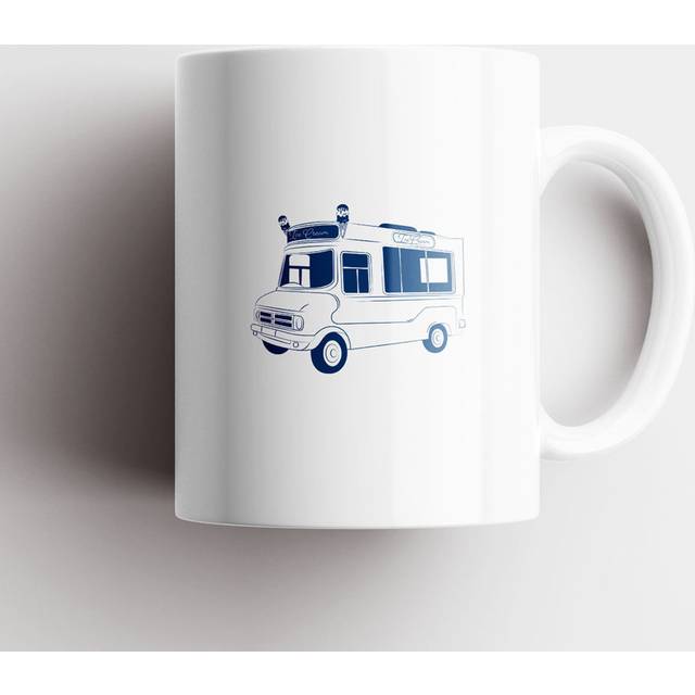 BEACH ICE CREAM VAN MUG 97X80 - Blue;White (350ml)