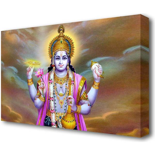 Hindu Vishnu Ethnic - Wrapped Canvas Graphic Art Print (35.5 cm H x 50.8 cm W x 4.4cm D)