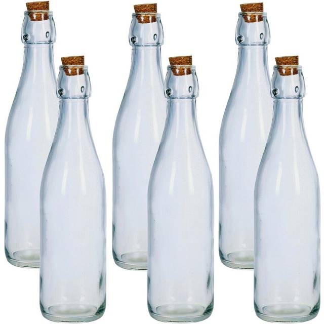 Oil & Vinegar Bottles with Cork Lid - Clear