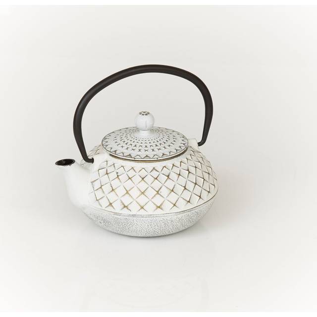 0.5L Cast Iron Teapot - White (0.8ml)