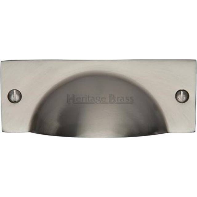 Heritage Drawer Pull Hampshire Design - Satin Nickel (5.7cm H x 75cm W x 11.2cm D)