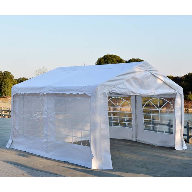 Phillips 427m x 427m Car Canopy - White (280cm H X 400cm W X 400cm D)