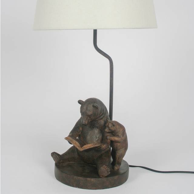 Georgetta 53cm Table Lamp - Fur Brown (53cm H X 30cm W X 30cm D)
