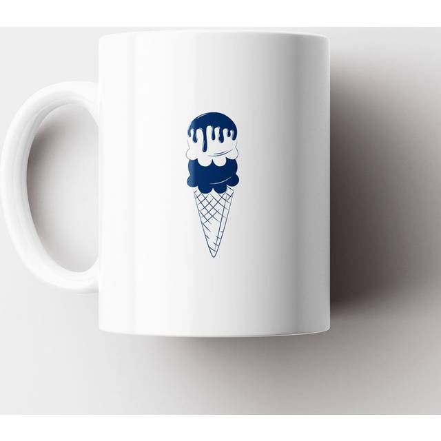 BEACH ICE CREAM MUG 97X80 - Blue;White (350ml)