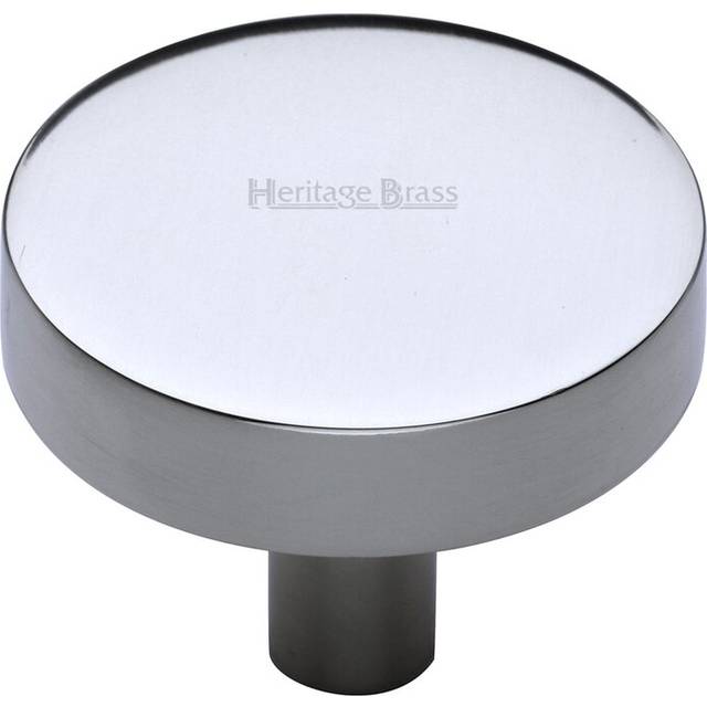 Heritage Cabinet Knob Disc Design - Polished Chrome (2.9cm H x 3.2cm W x 3.2cm D)
