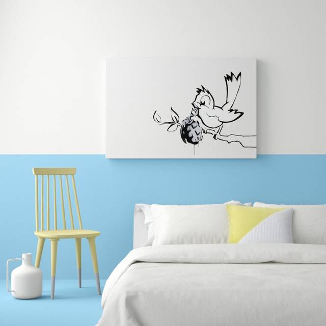 Bird Granade by Banksy - Wrapped Canvas Graphic Art Print (81.3 cm H x 121.9 cm W)