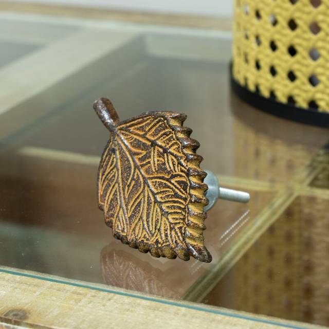 90mm Aspen Leaf Novelty Knob - Metal