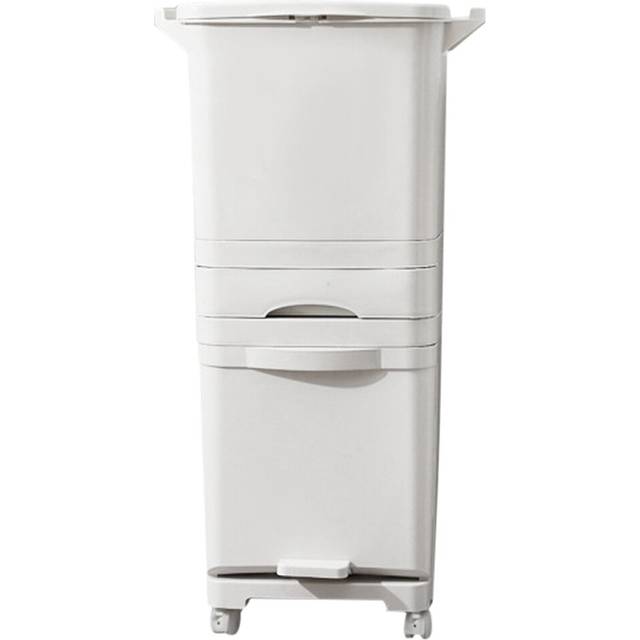 Edelen 42 Litre Step on Curbside Trash & Recycling Bin - Beige (42L)