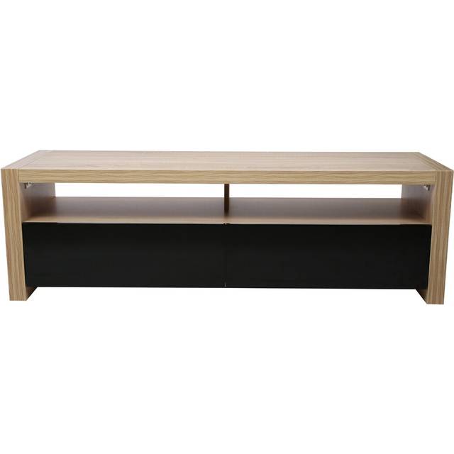 Coffee Table with Magazine Rack - Natural Oak (40cm H X 130cm W X 45cm D)