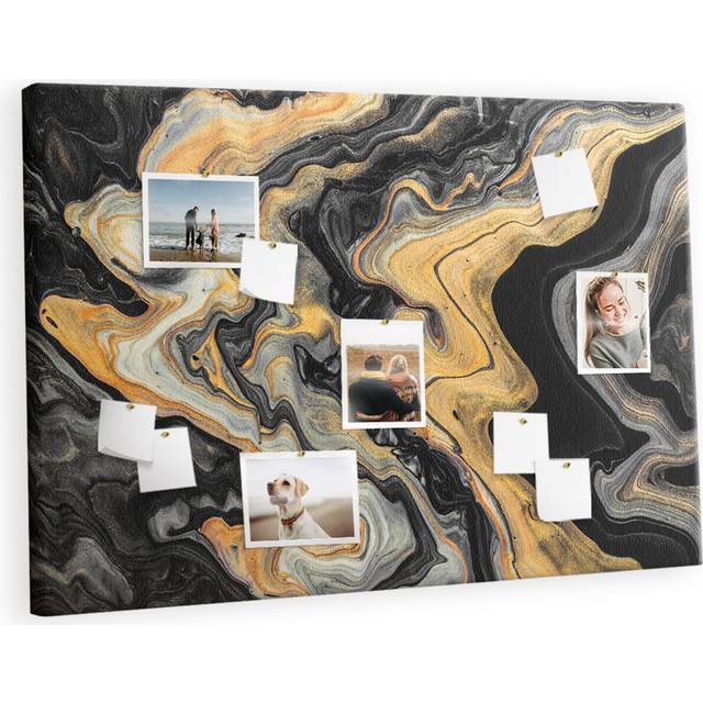 Calandra Wall Mounted Cork Board - Gold (80cm H X 120cm W X 2.5cm D)