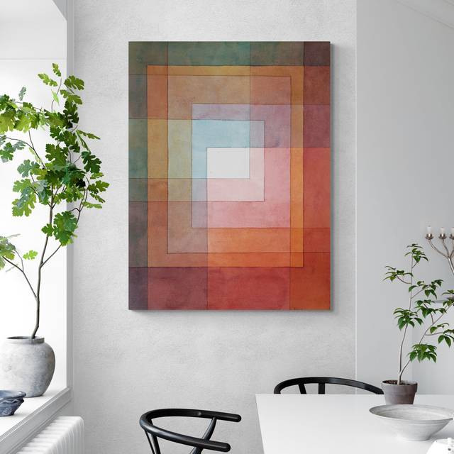 Polyphonically by Paul Klee - Wrapped Canvas Art Prints - Blue;White;Green;Red;Pink (61cm H x 41cm W)