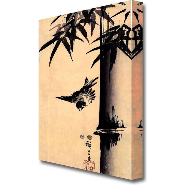 &#39;Sparrow and Bamboo 2&#39; Painting Print on Wrapped Canvas (101.6 cm H x 66 cm W)