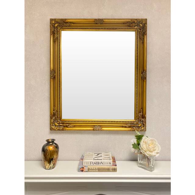 Rosdorf Park Meadowdale Solid Wood Framed Wall Mounted Accent Mirror Gold 185.42cm H X 63cm W X 12.7cm D
