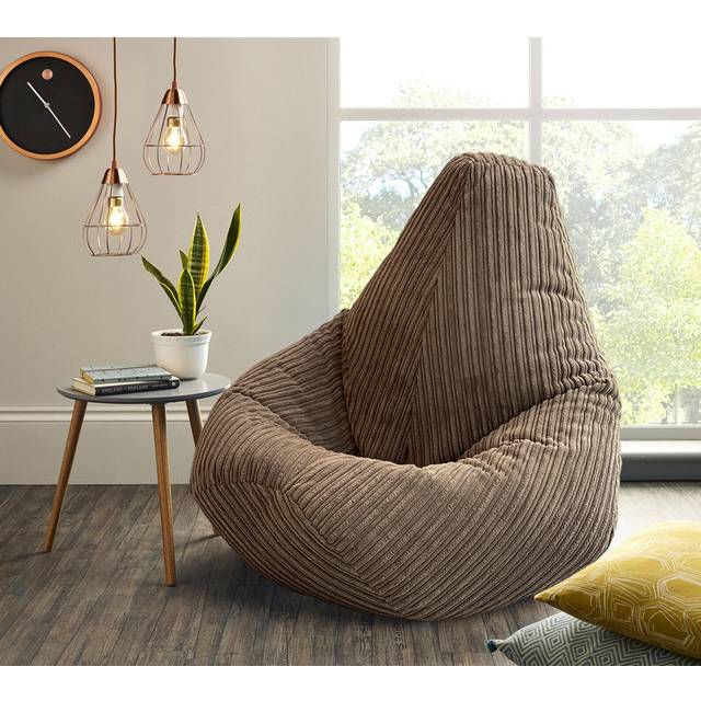 Jumbo Cord Highback Bean Bag Chair - Caramel (Large)