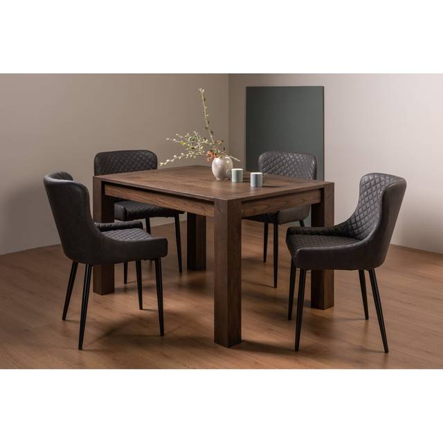Douglasville Extendable Dining Set with 4 Chairs - Dark Oak (4)